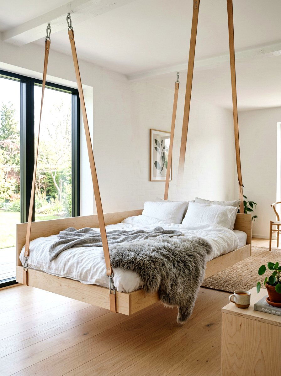 Scandi Style Hanging Daybed - 30 hanging daybed ideas