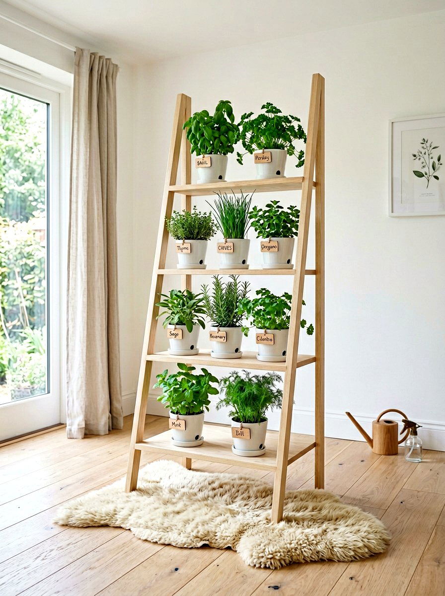 Scandi Style Herb Garden Shelf - 30 herb garden shelf ideas