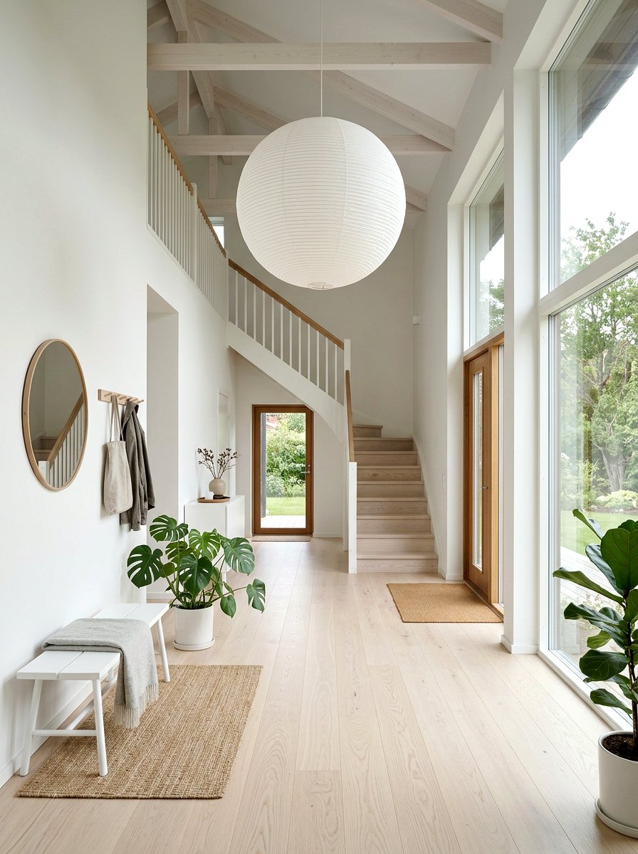 Scandi Style High Ceiling - 30 double height foyer ideas