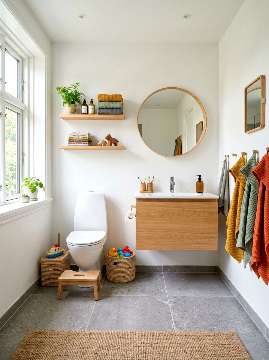 Scandi Style Kids Bathroom - 30 small kids bathroom ideas
