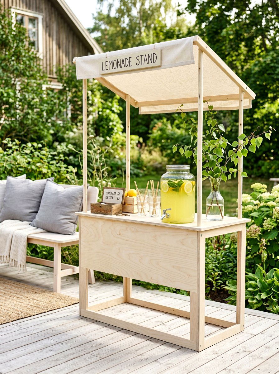 Scandi Style Lemonade Stand - 30 lemonade stand patio ideas