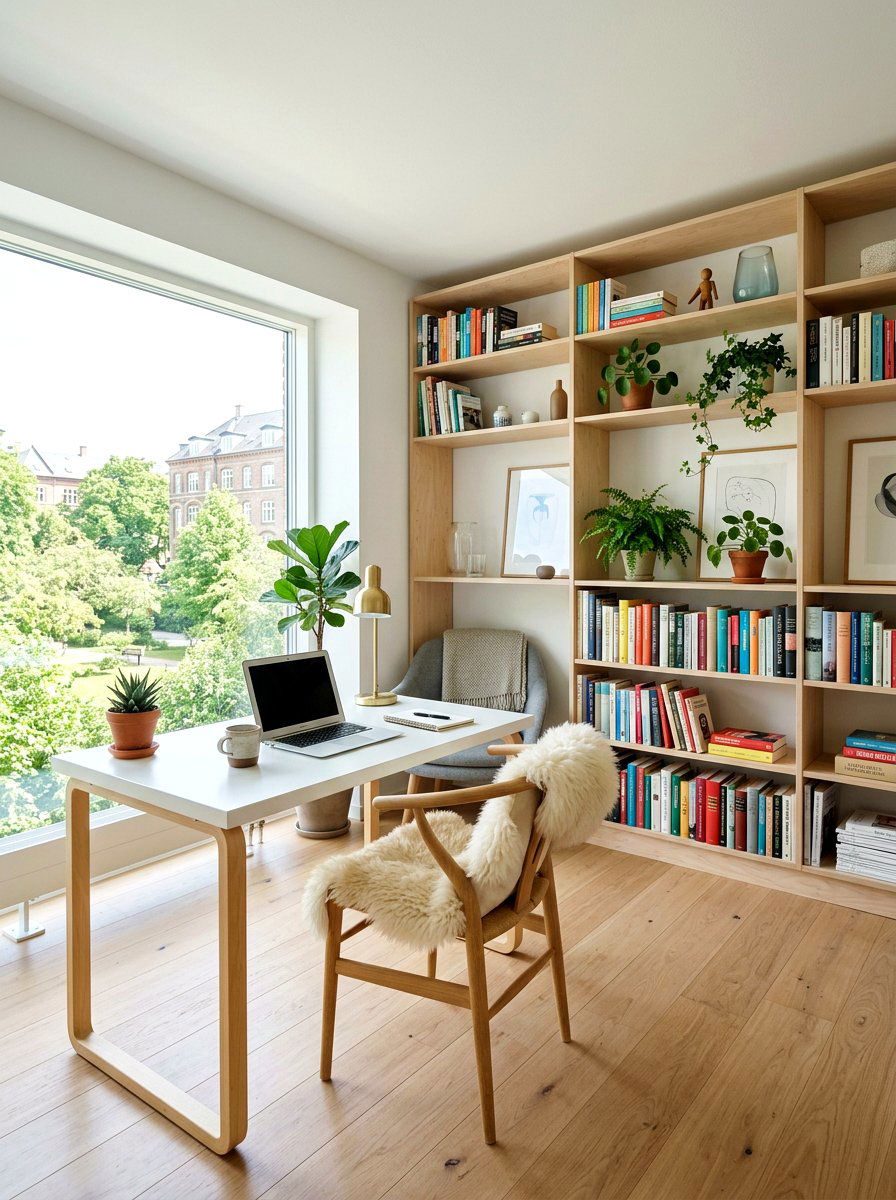 Scandi Style Library Workspace - 30 office library combo ideas