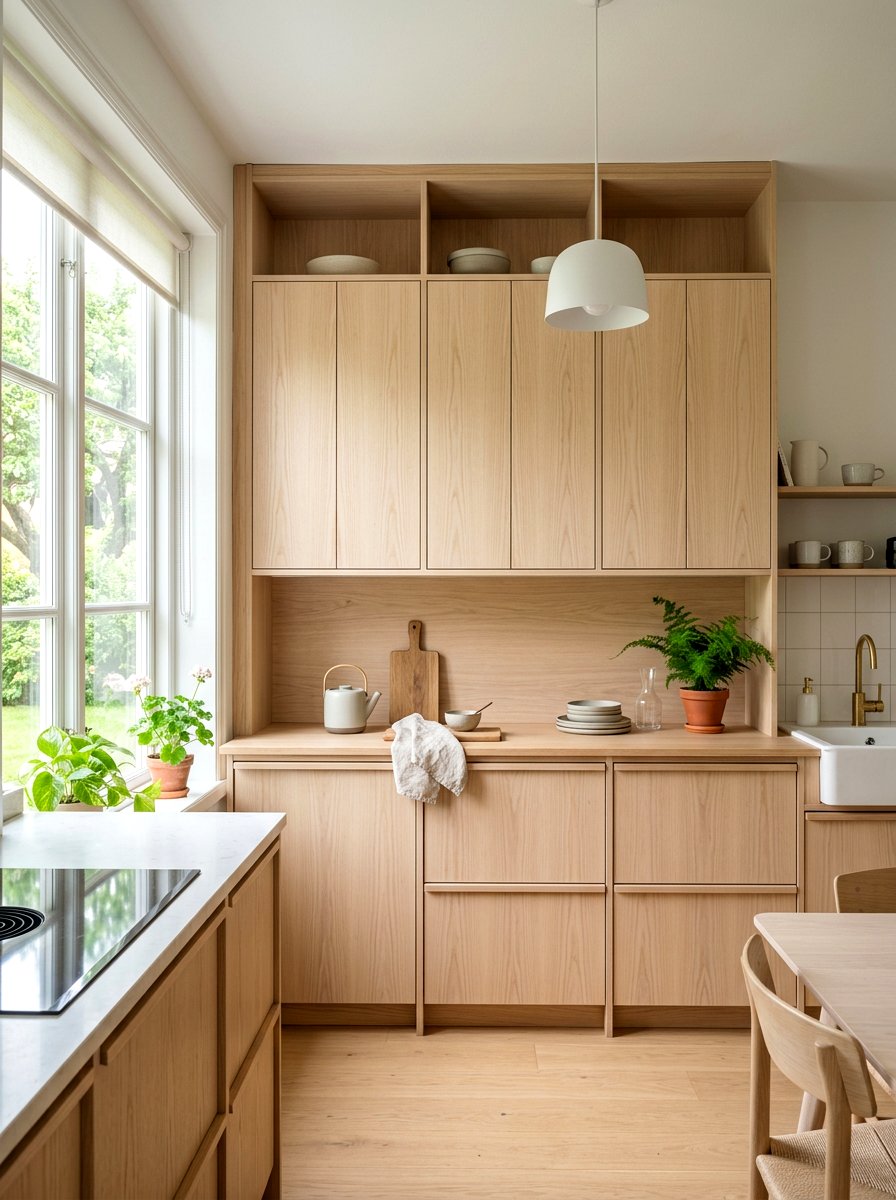 Scandi Style Light Wood Cabinet - 30 freestanding kitchen cabinet ideas