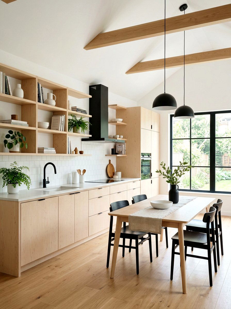 Scandi Style Light Wood - 30 cookbook display kitchen ideas