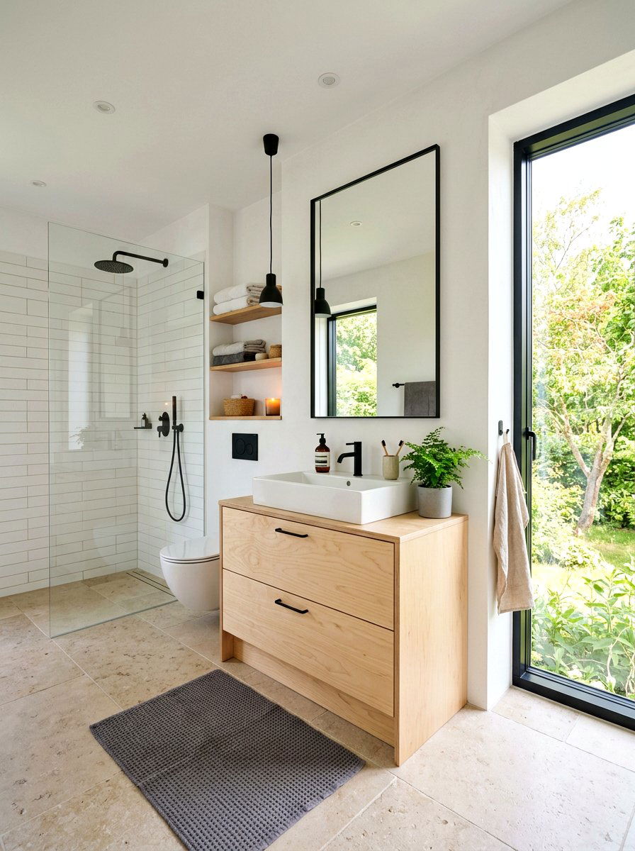Scandi Style Limestone Bathroom - 30 limestone bathroom ideas