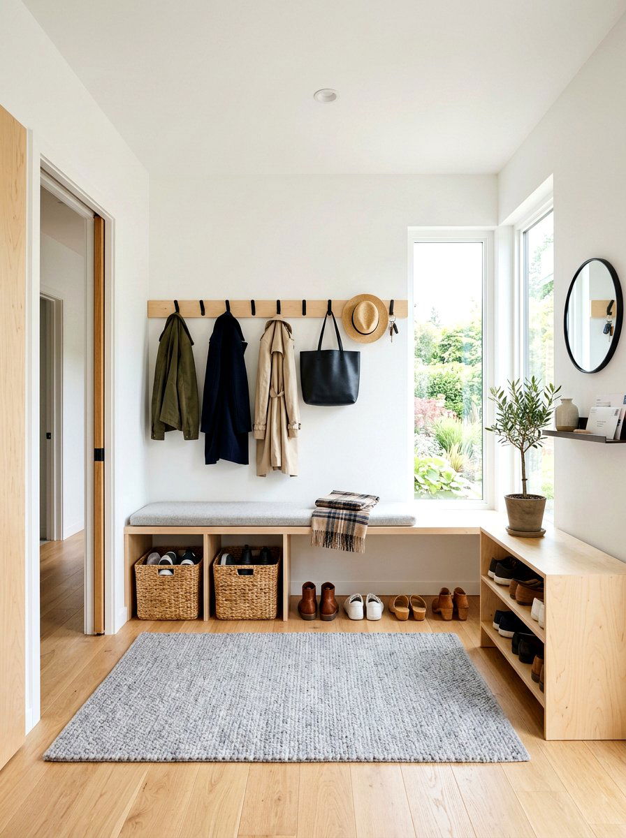 Scandi Style Mudroom - 30 mudroom aesthetic ideas
