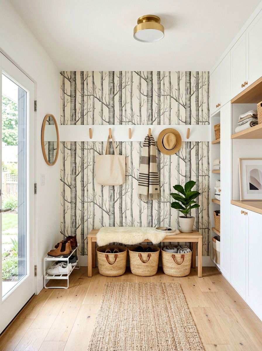 Scandi Style Mudroom Wallpaper - 30 mudroom wallpaper ideas