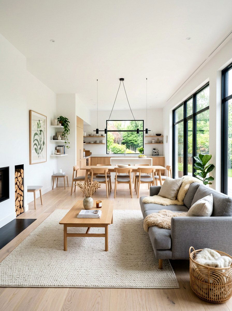 Scandi Style Open Floor Plan - 30 open concept living room ideas