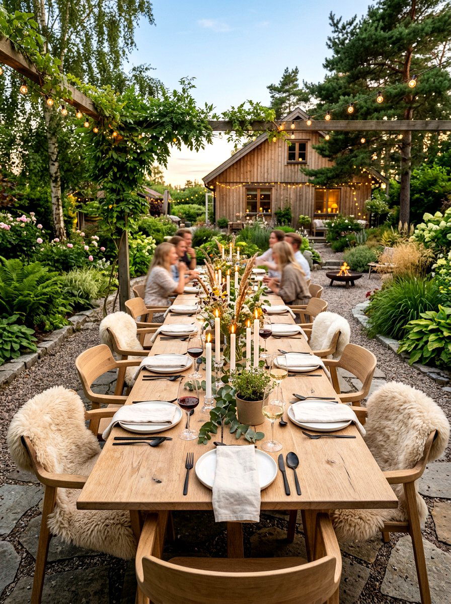 Scandi Style Outdoor Dining - 30 garden party tablescape ideas