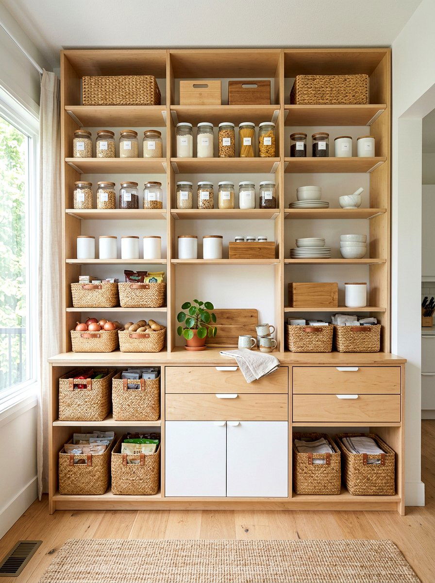 Scandi Style Pantry Storage - 30 full wall pantry cabinet ideas