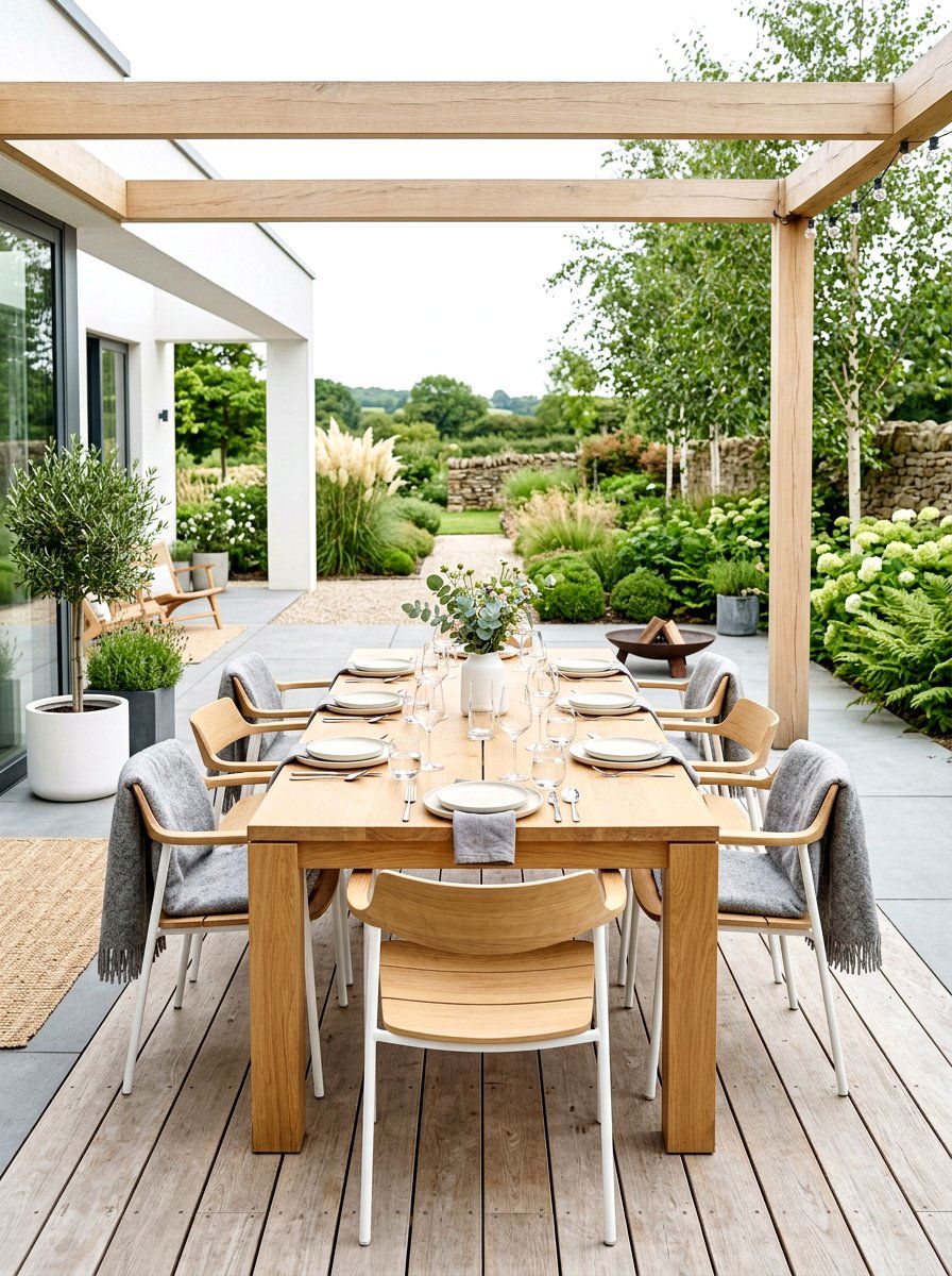 Scandi Style Patio - 30 summer dinner party patio ideas