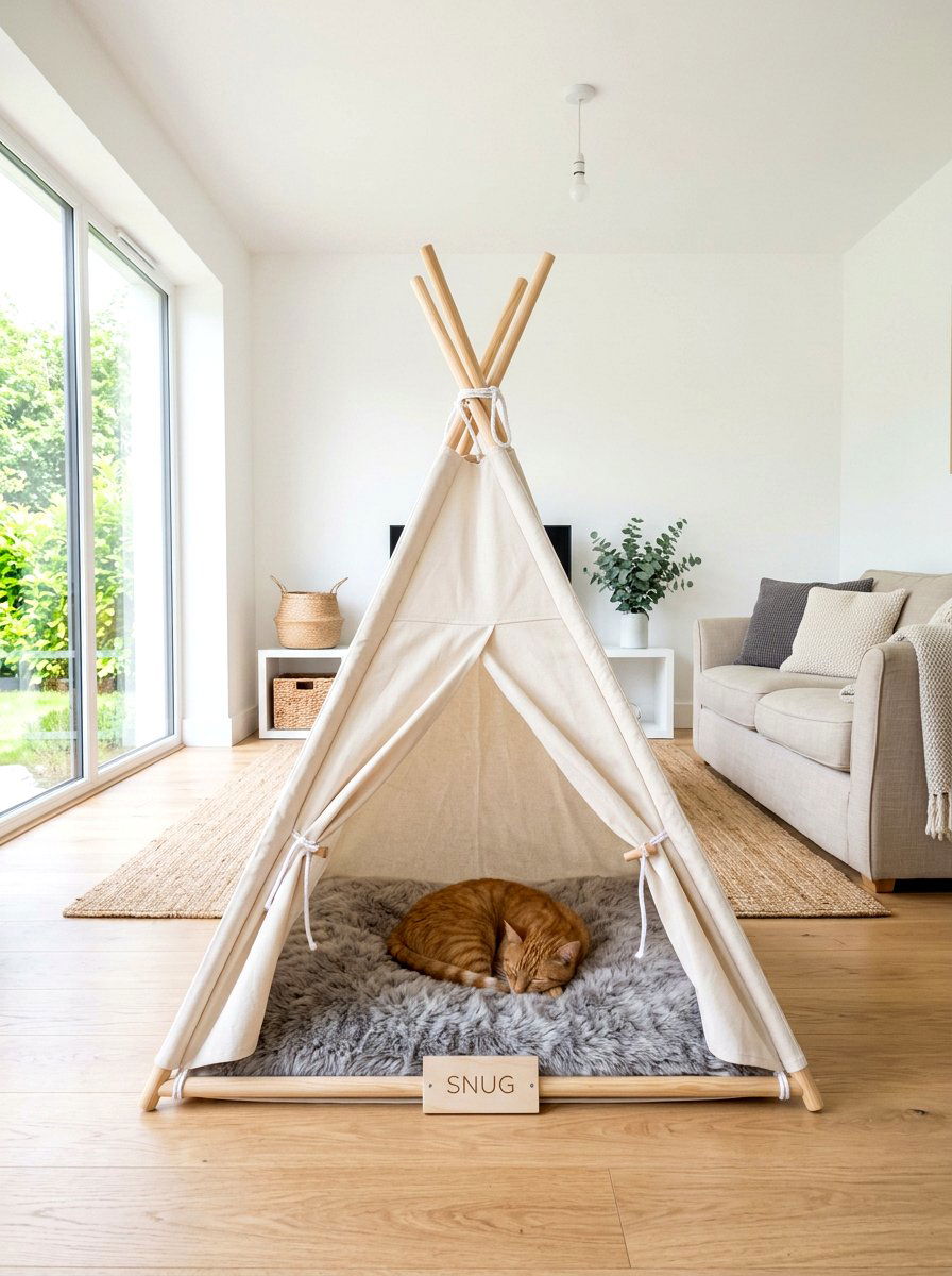Scandi Style Pet Tipi - 30 pet bed nook ideas