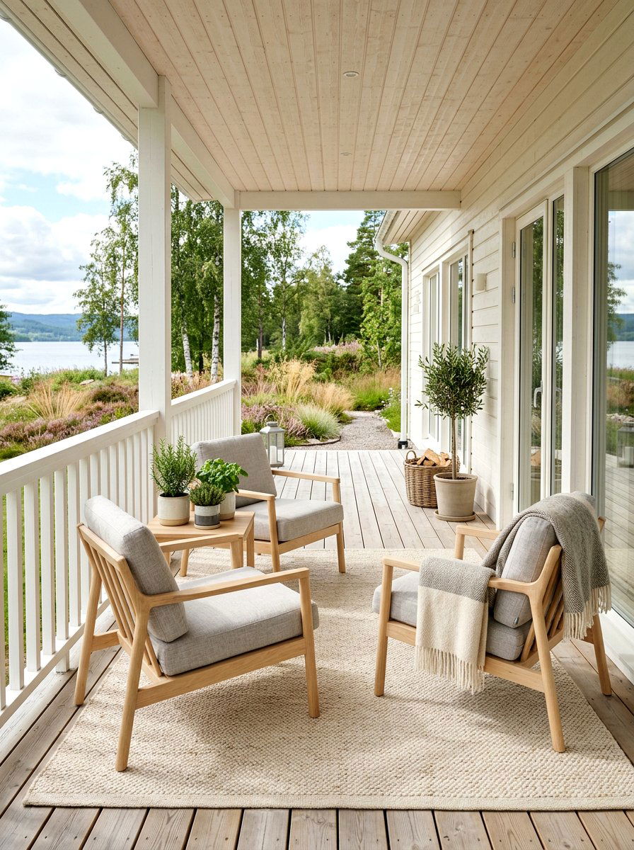 Scandi Style Porch - 30 summer front porch ideas