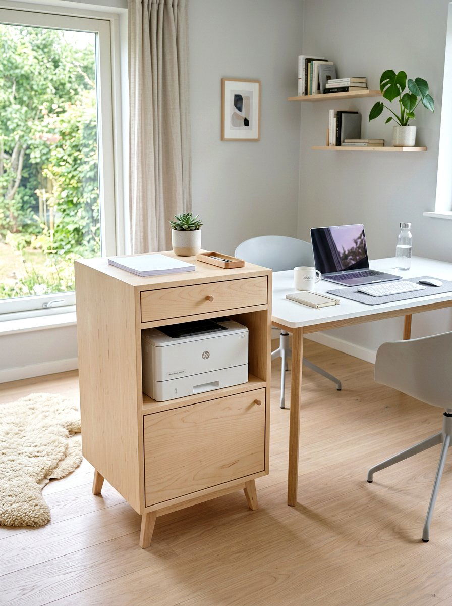 Scandi Style Printer Unit - 30 hidden printer cabinet ideas