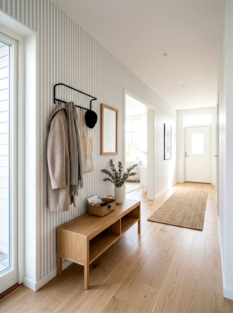 Scandi Style Striped Hallway - 30 striped hallway ideas
