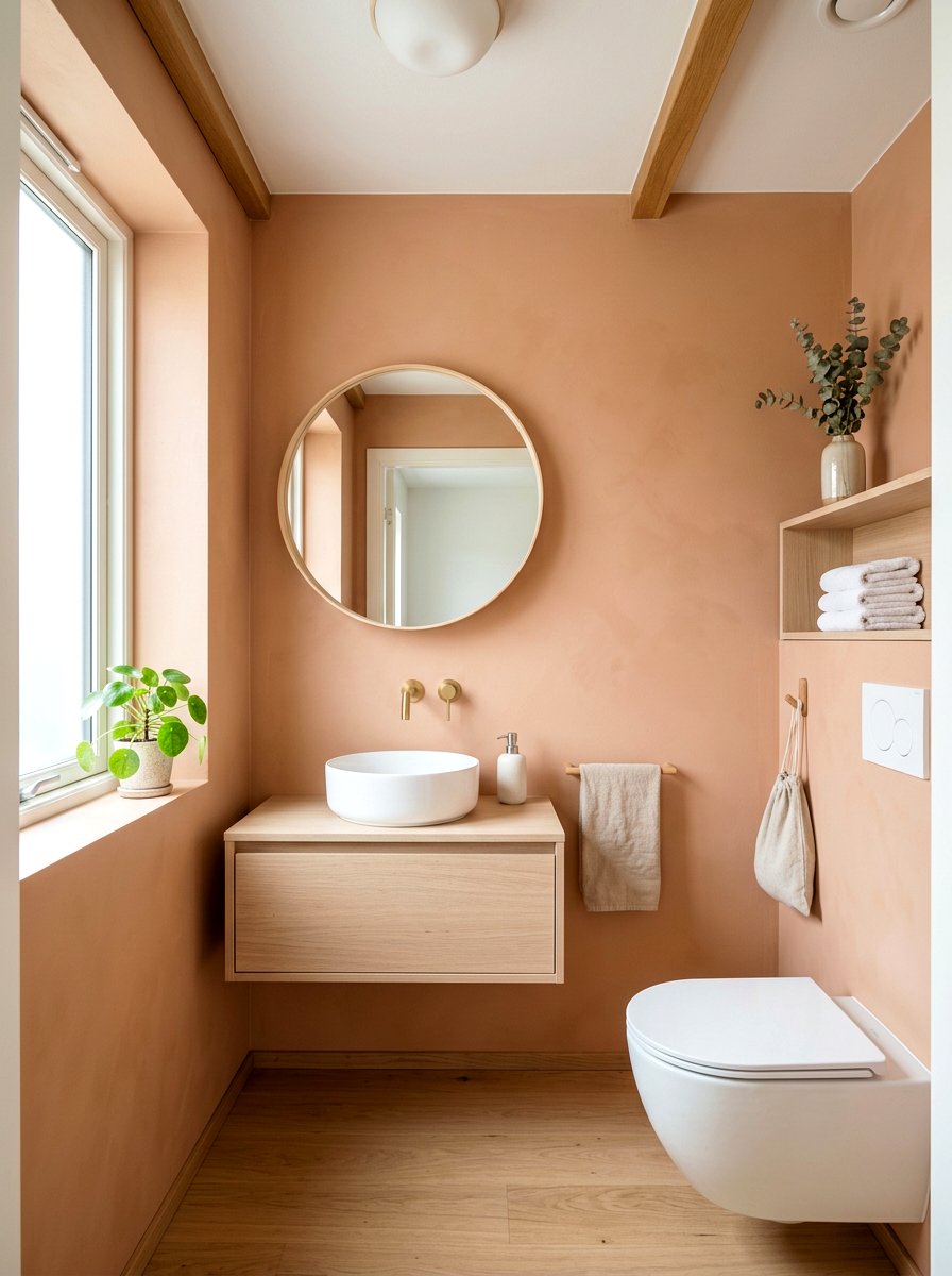 Scandi Style Terracotta Powder Room - 30 terracotta powder room ideas