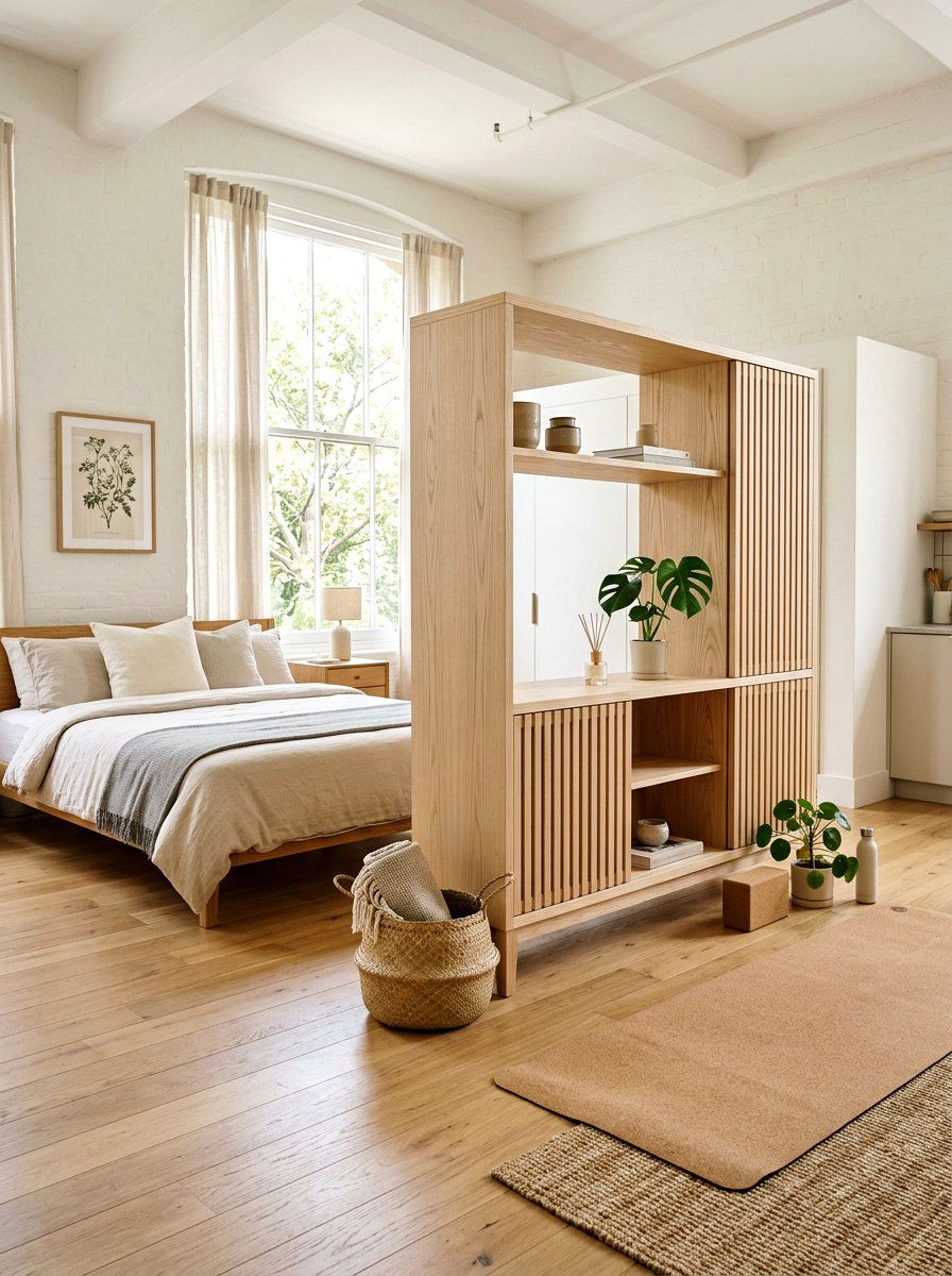 Scandi Style Unit - 30 studio apartment divider shelf ideas