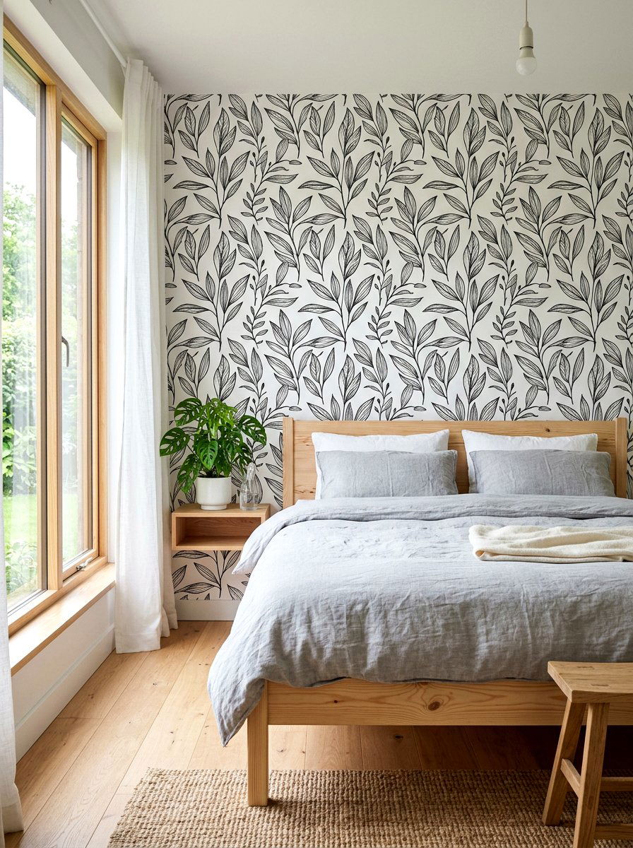Scandi Style Wallpaper - 30 bedroom wallpaper accent ideas
