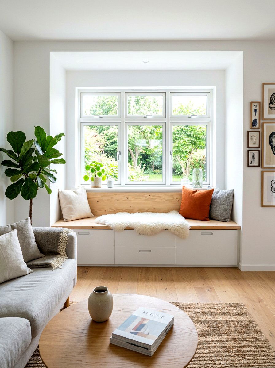 Scandi Style Window Seat Storage - 30 storage bench window seat ideas