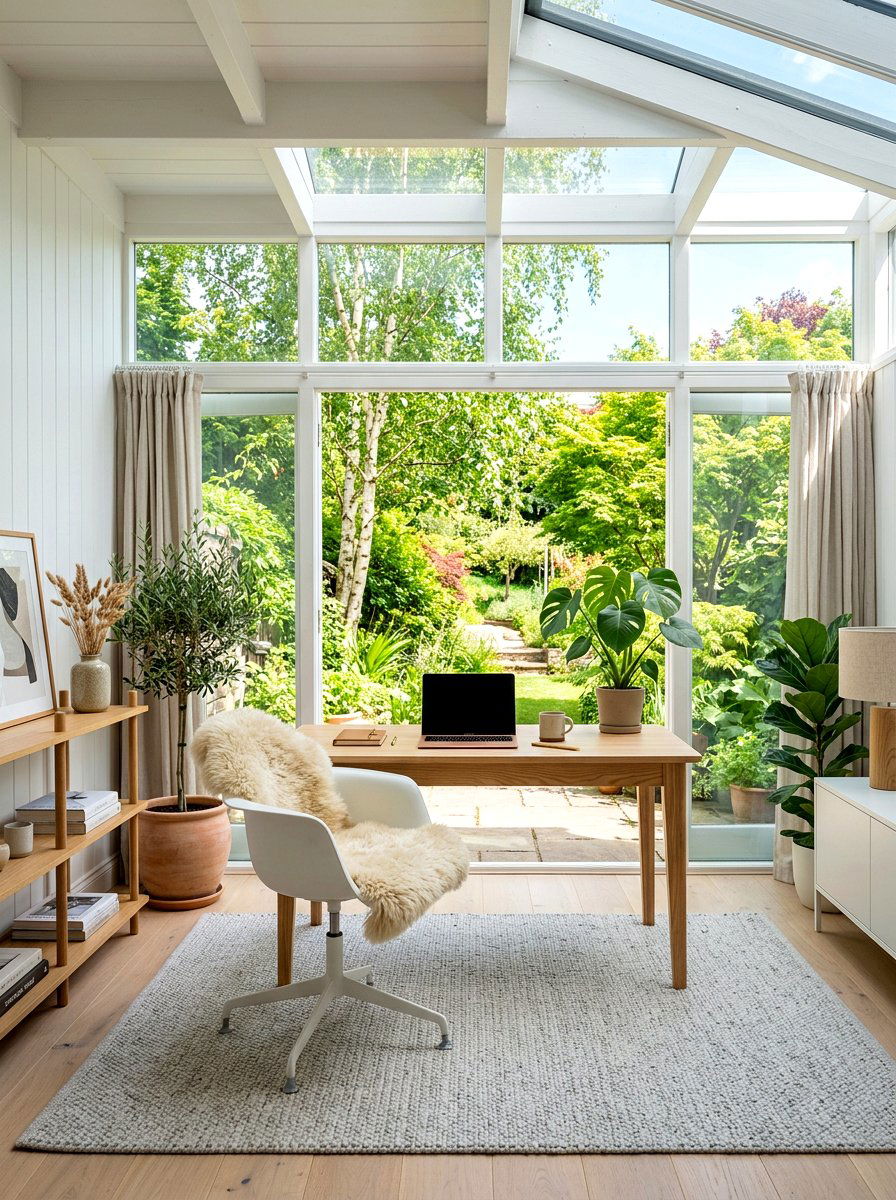Scandi Sunroom Office - 30 sunroom office ideas