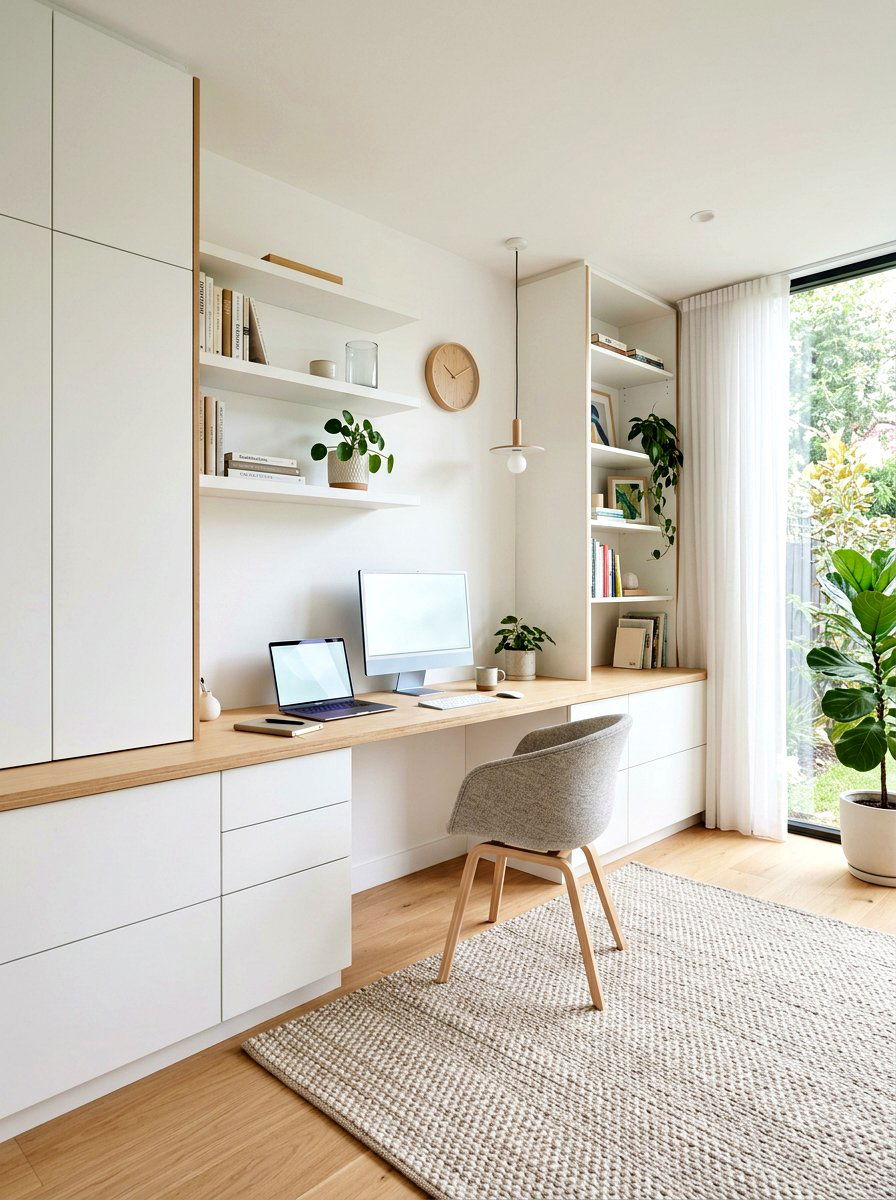 Scandi White Office Built In - 30 white office built in ideas