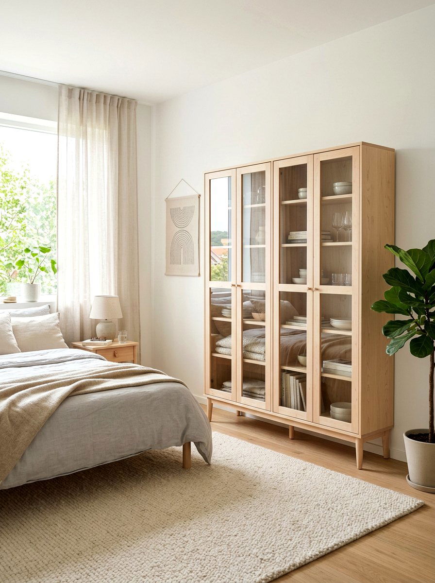 Scandi Wood Cabinet Minimalist Bedroom - 30 display cabinet ideas