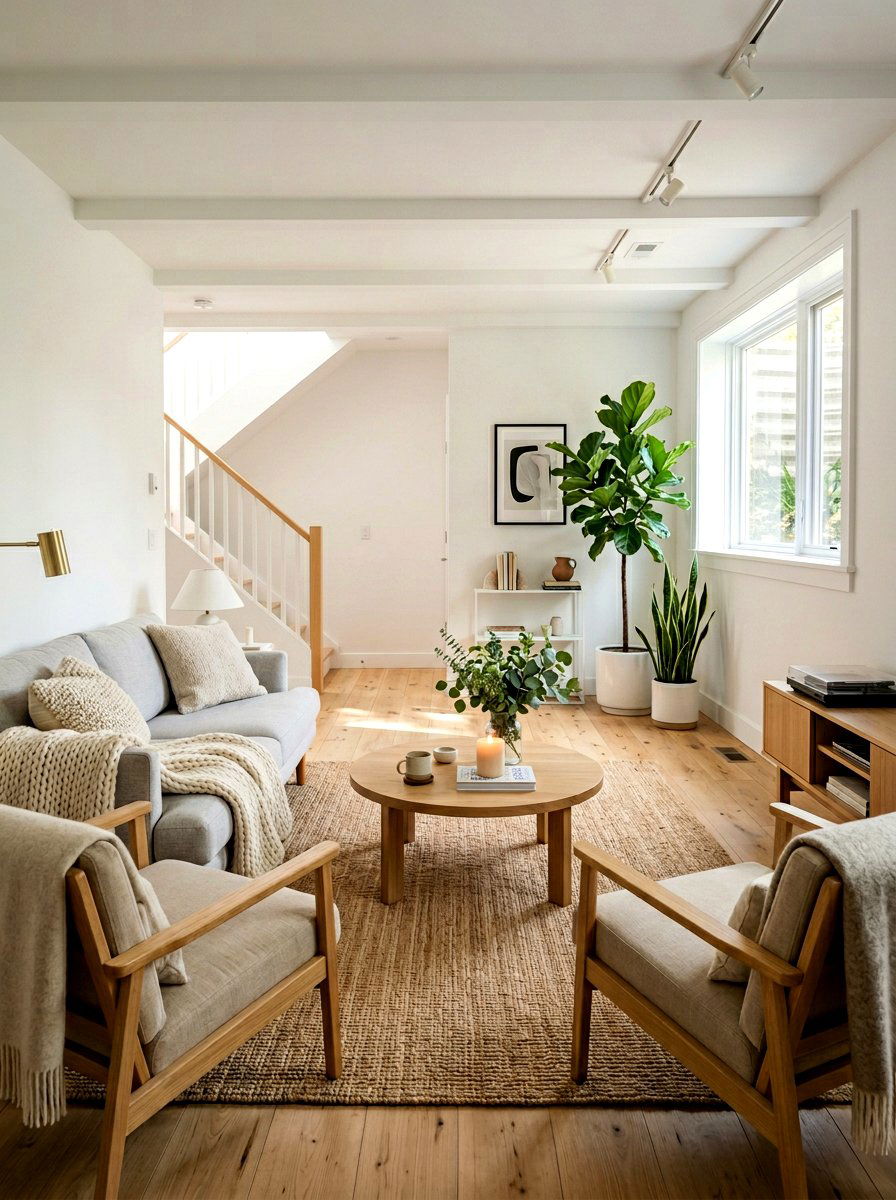 Scandi basement lounge - 30 basement family lounge ideas