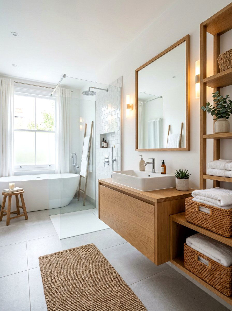 Scandi bathroom - 30 calm minimal decor ideas