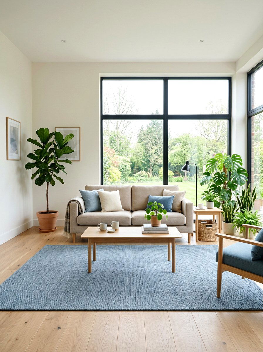 Scandi blue and beige living room - 30 blue and beige living room ideas
