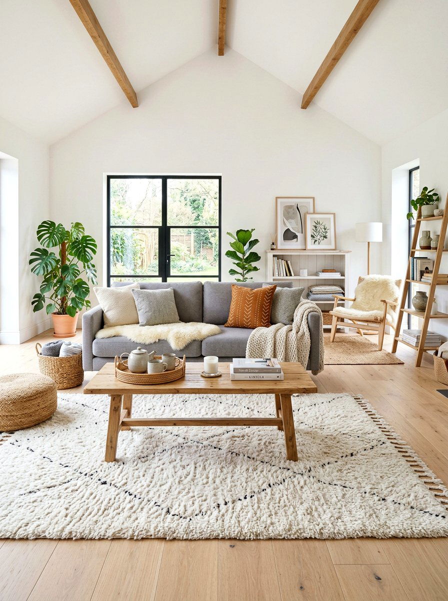 Scandi boho living room - 30 boho living room ideas