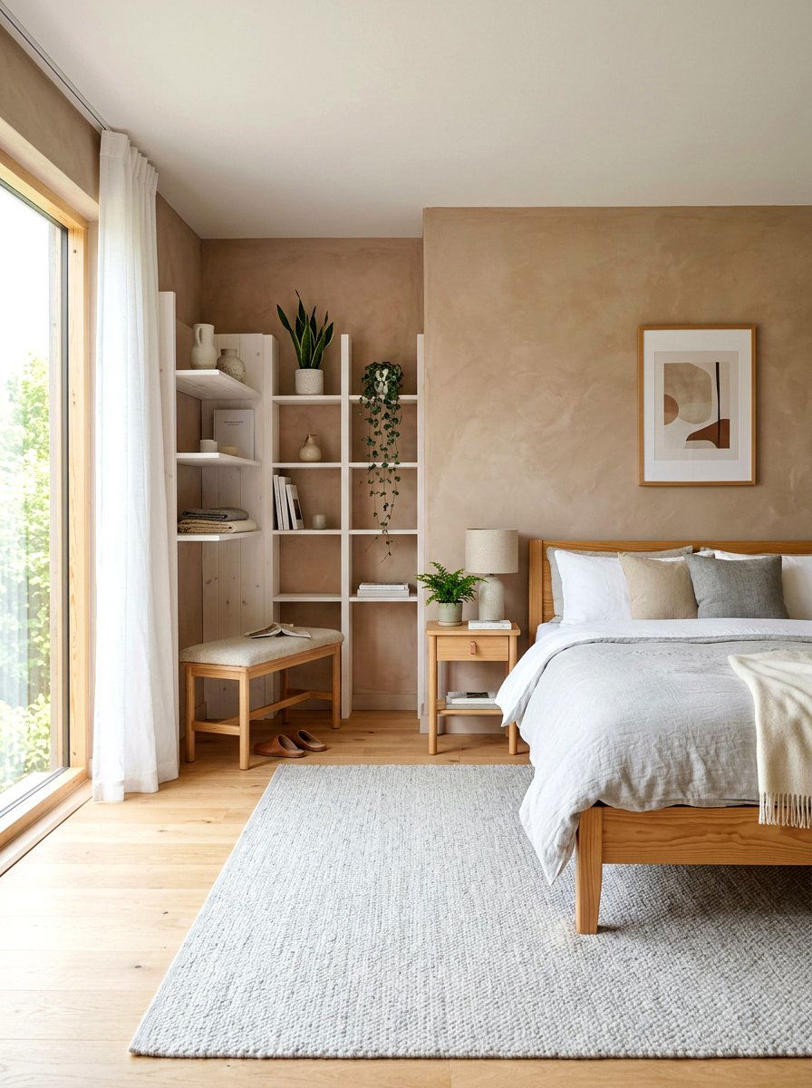 Scandi clay bedroom - 30 clay color bedroom ideas