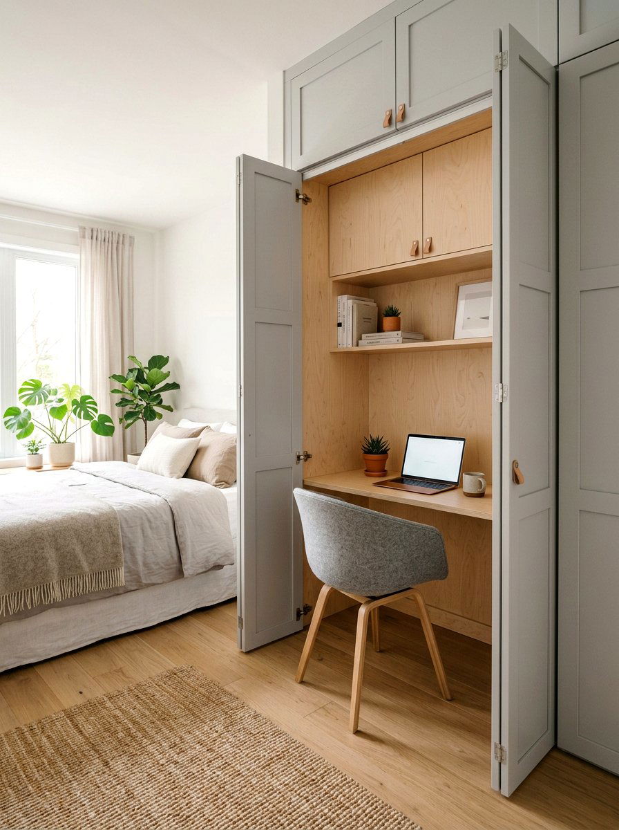 Scandi closet office - 30 closet office ideas