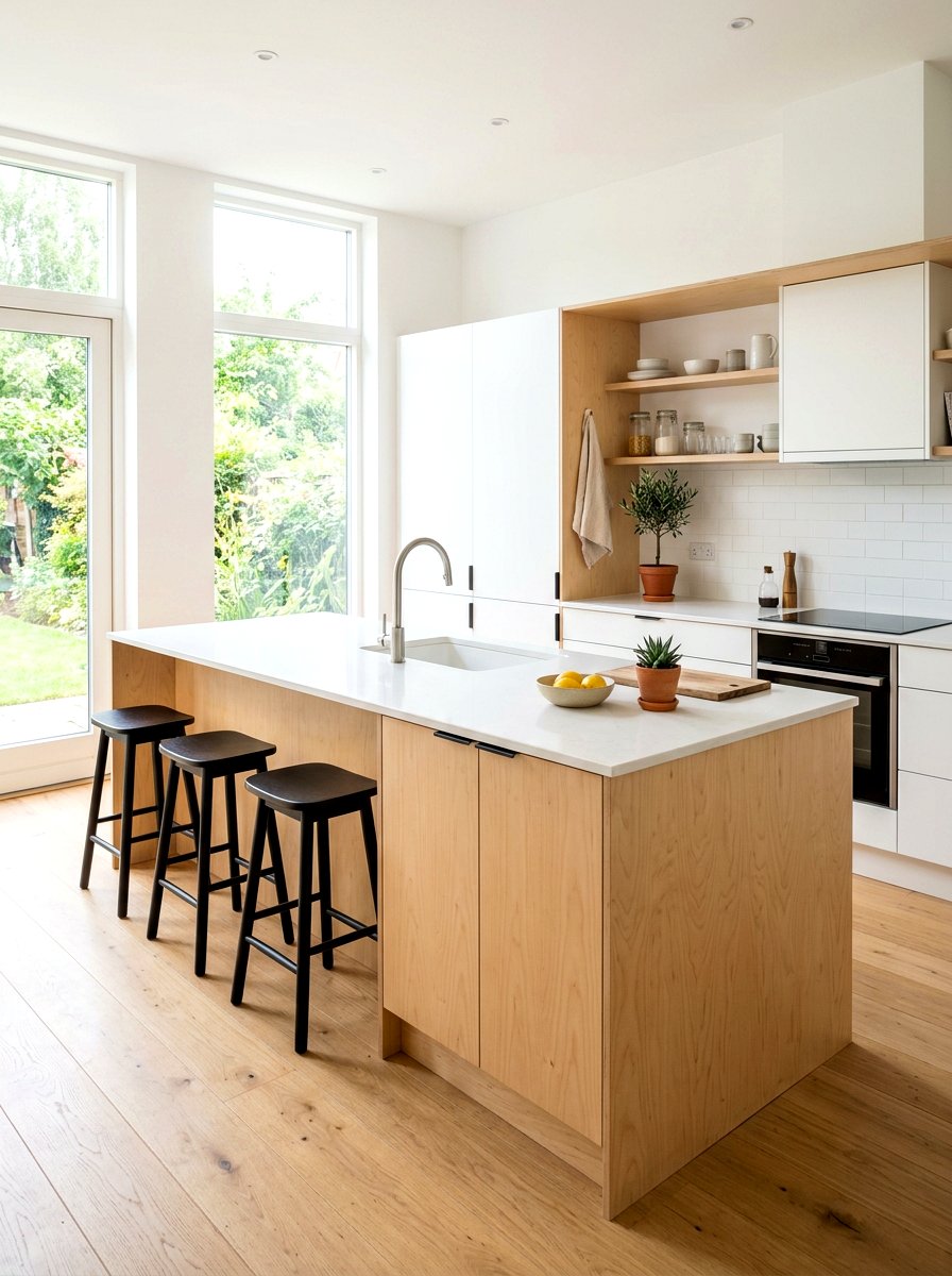 Scandi kitchen island with sink - 30 kitchen island with sink ideas