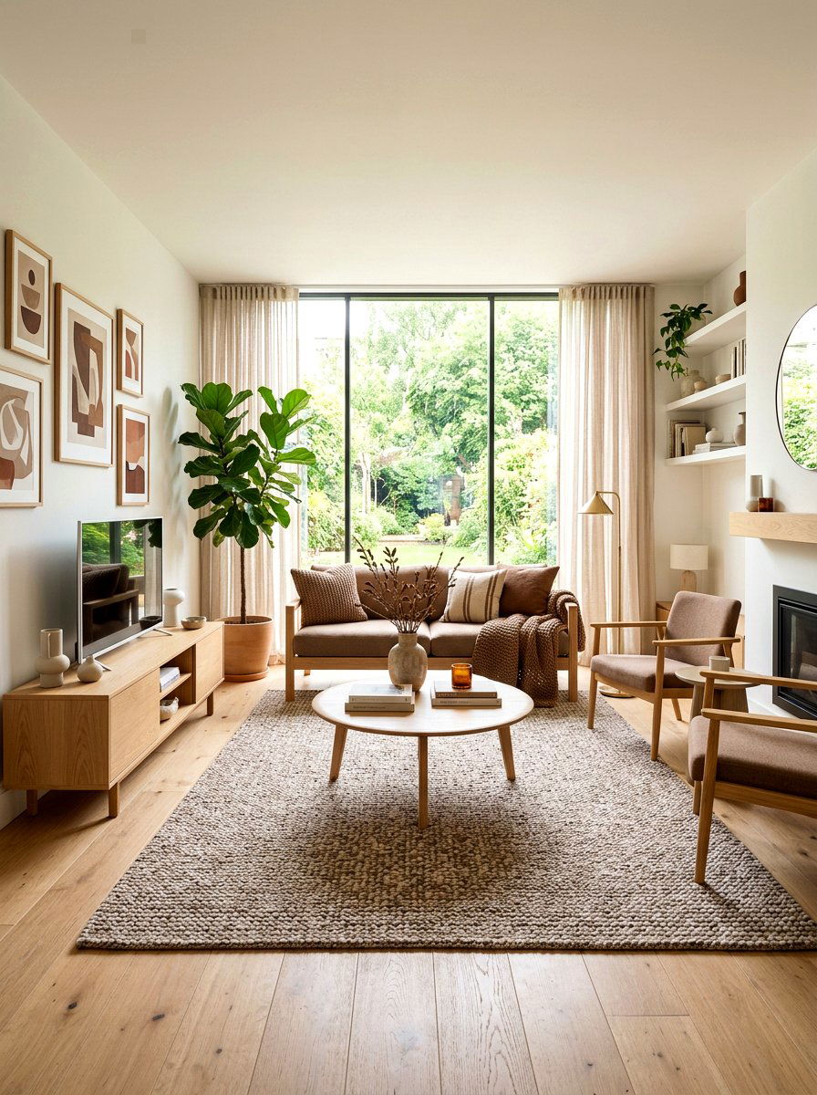 Scandi mocha living room - 30 monochrome mocha living room ideas