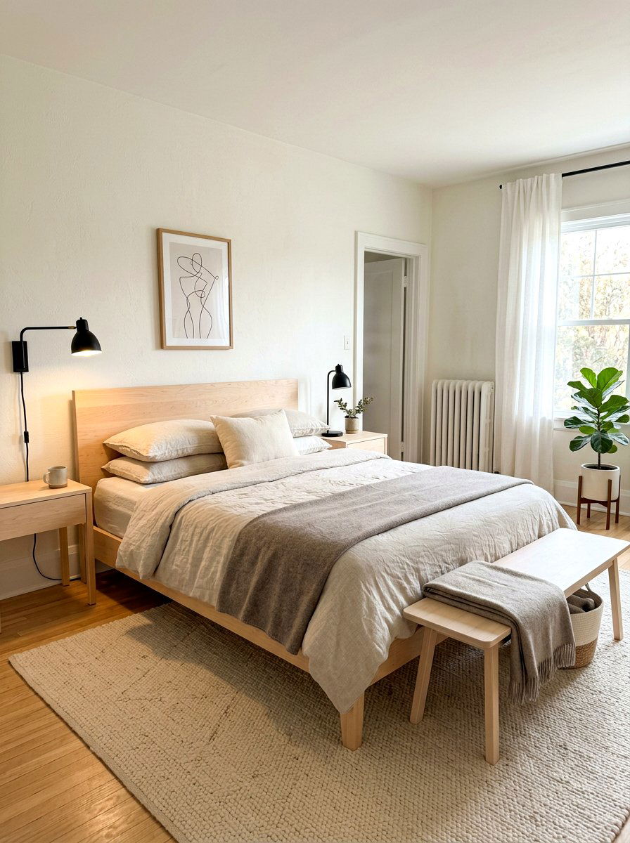 Scandi neutral linen set - 30 designer bedding bedroom ideas
