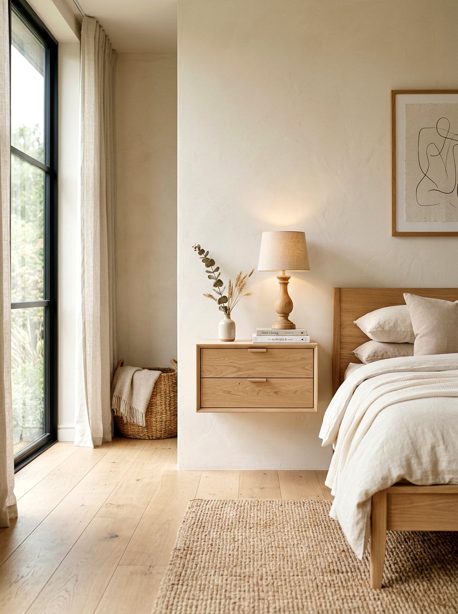 Scandi oak floating drawer - 30 floating drawer ideas