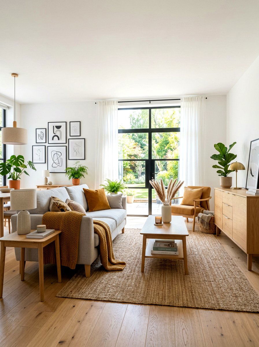 Scandi ochre aesthetic - 30 ochre living room ideas