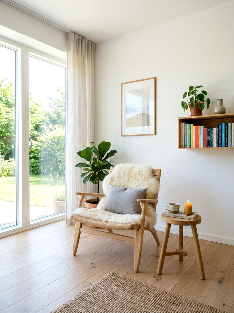 Scandi reading area - 30 bright reading nook ideas