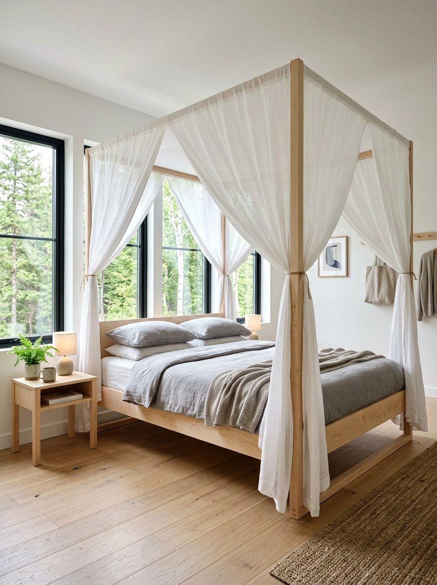 Scandi style canopy bed - 30 draped canopy bed ideas