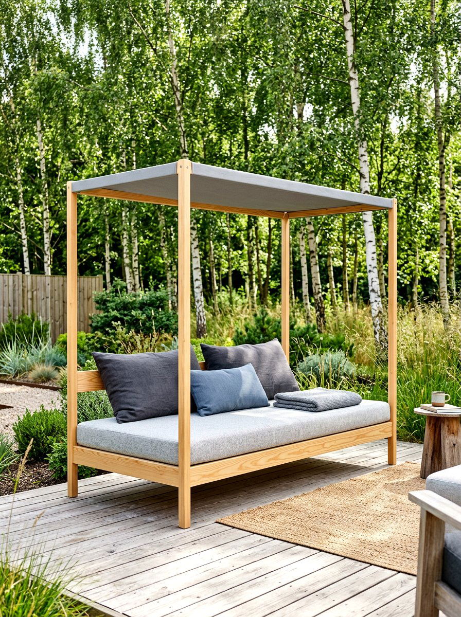 Scandi style daybed - 30 outdoor daybed canopy ideas