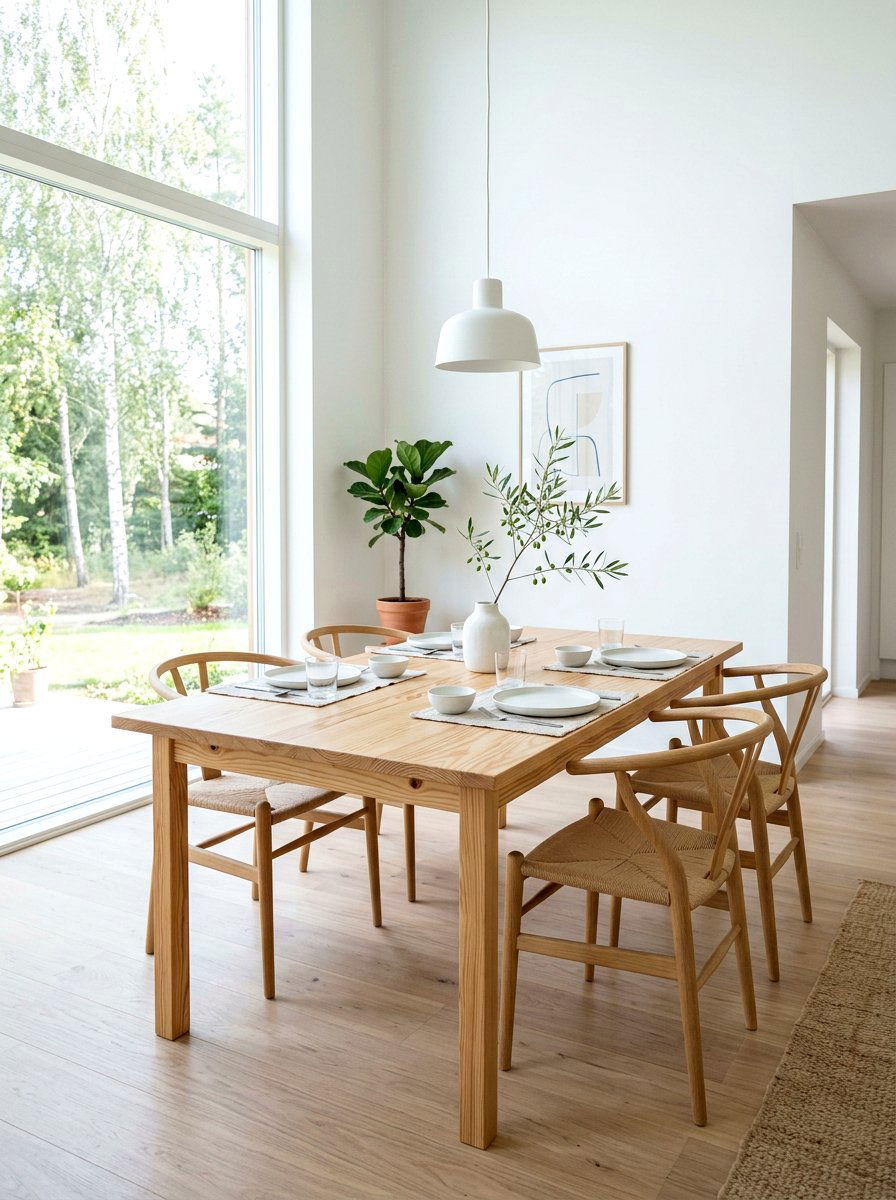 Scandi style olive dining table - 30 olive tablescape ideas