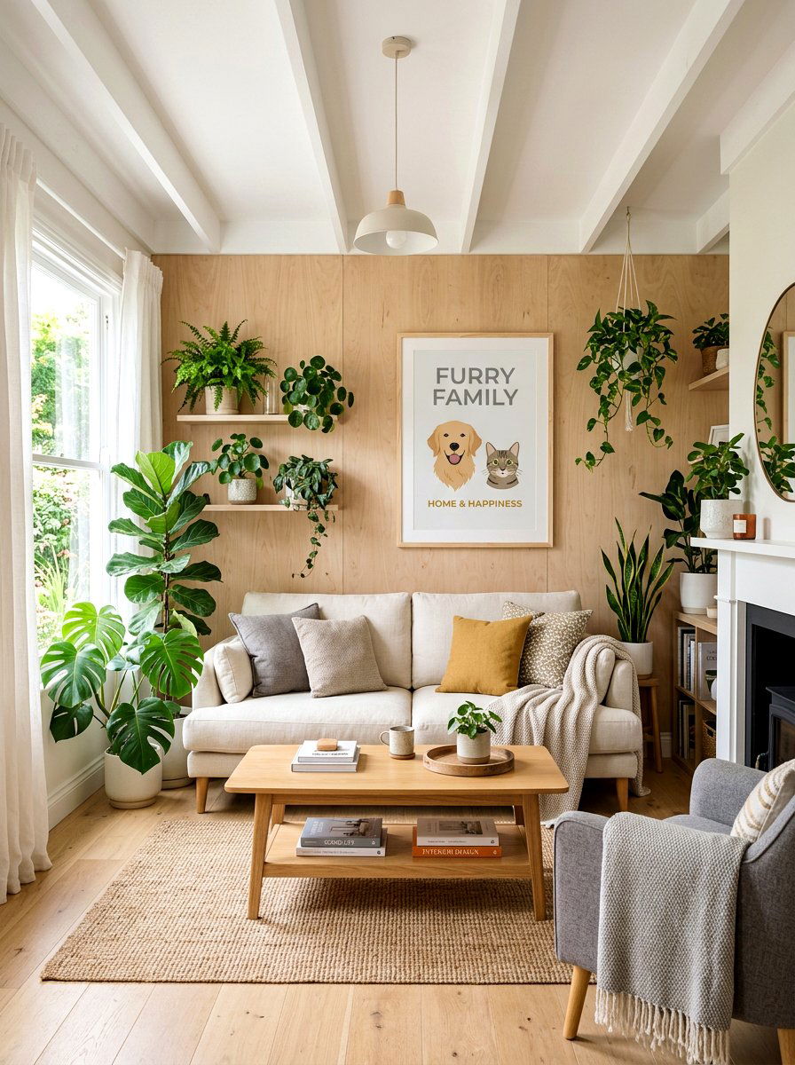 Scandi style pet poster decor - 30 pet portrait wall ideas
