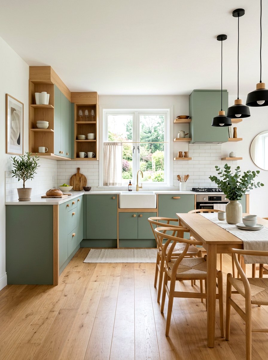 Scandi style sage green kitchen cabinets - 30 sage kitchen cabinet ideas