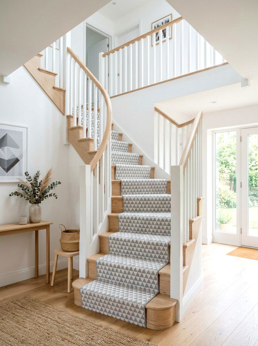 Scandi style stair runner - 30 stair runner ideas