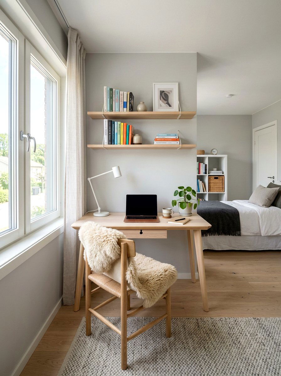 Scandi style student area - 30 homework nook ideas
