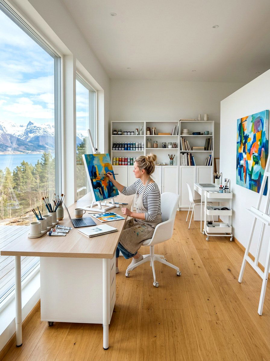 Scandinavian Art Studio - 30 art shed ideas