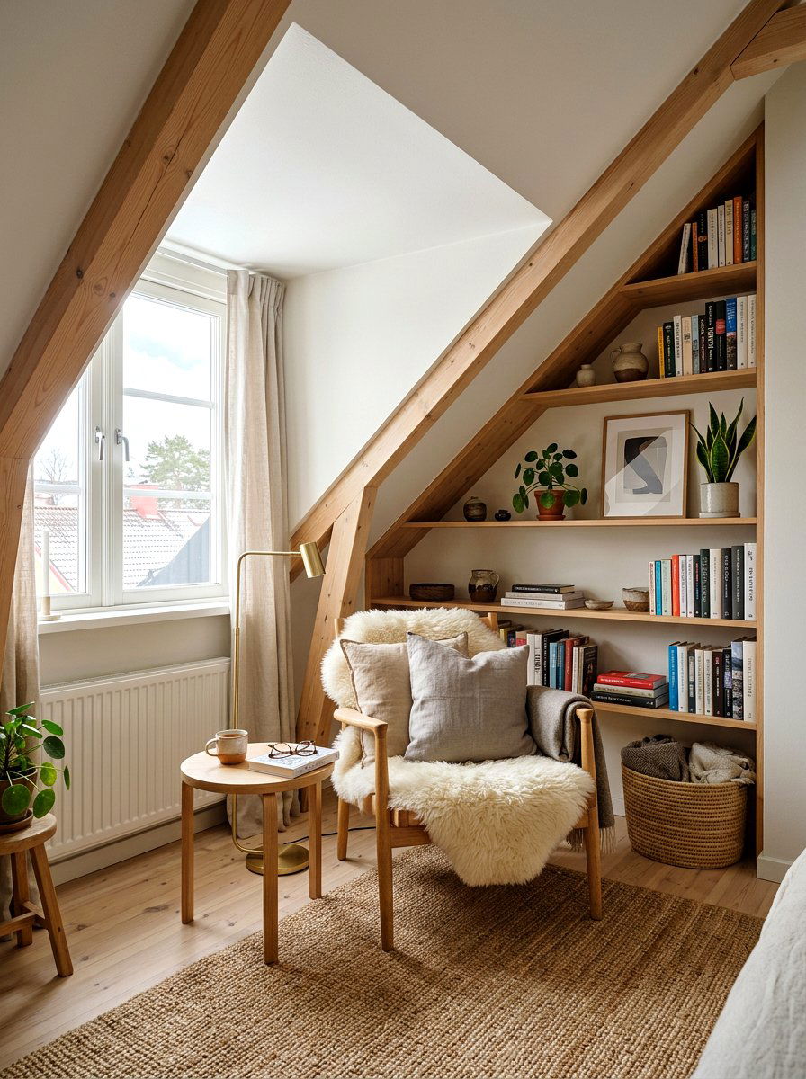 Scandinavian Attic Reading Corner Style - 30 attic reading corner ideas
