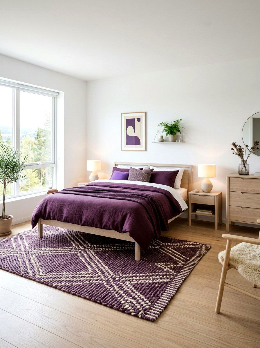 Scandinavian Aubergine Bedroom - 30 aubergine bedroom ideas