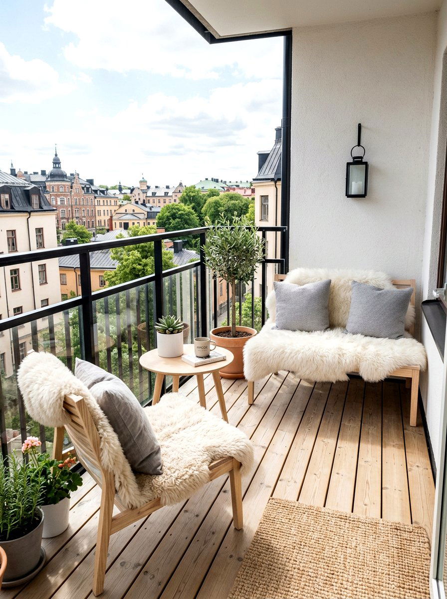 Scandinavian Balcony Decor Style - 30 balcony cafe apartment ideas