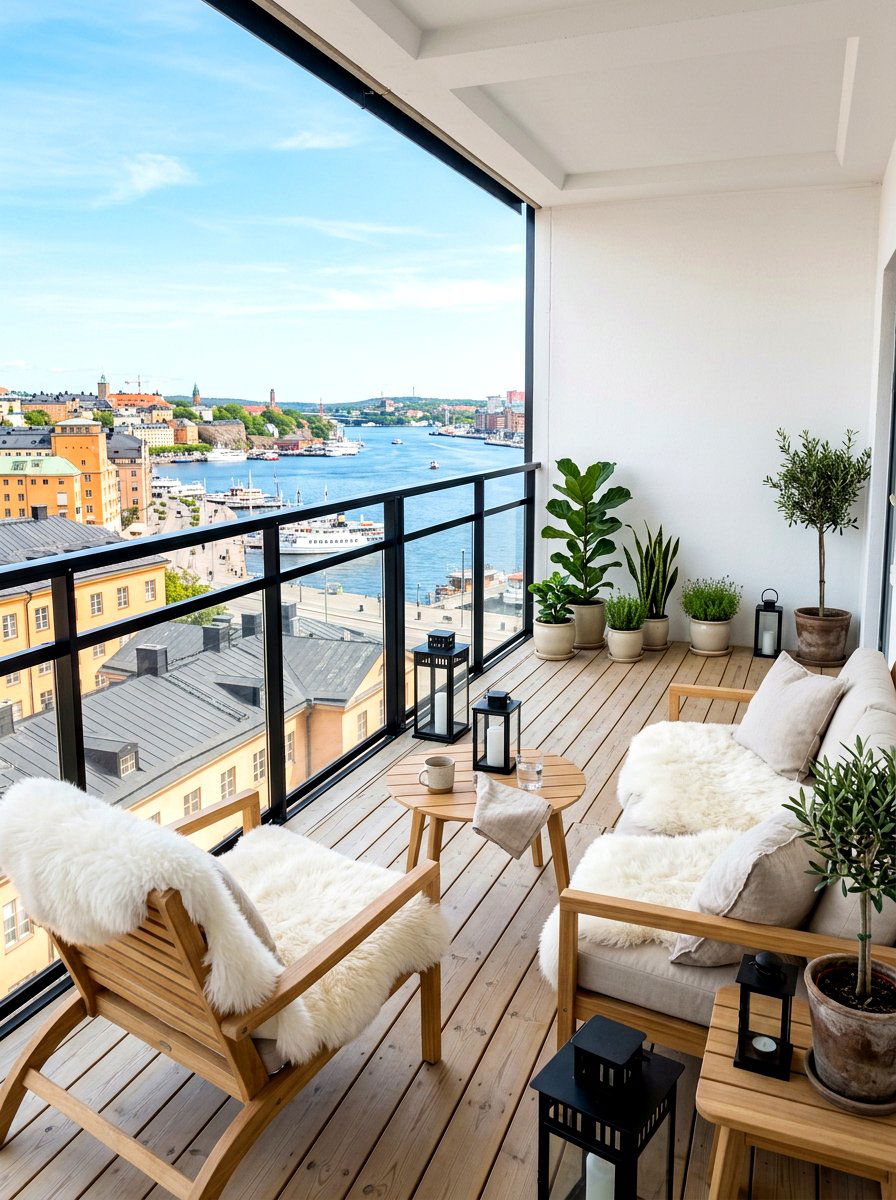 Scandinavian Balcony Decor - 30 balcony seating nook ideas